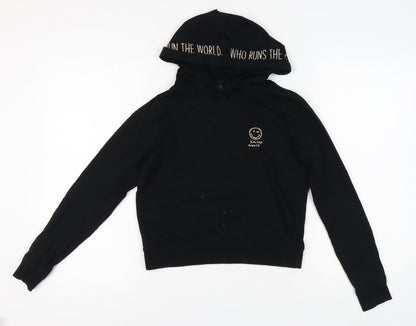 Smiley World Black Women's XS Pullover Hoodie