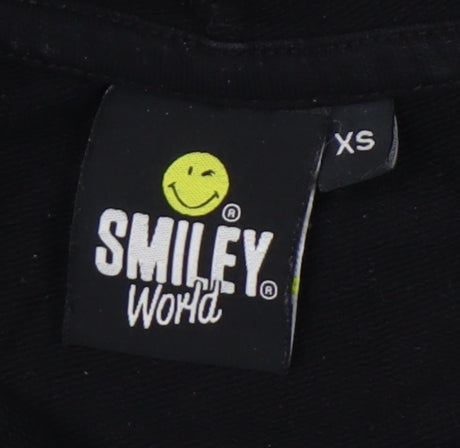 Smiley World Black Women's XS Pullover Hoodie