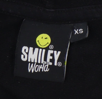 Smiley World Black Women's XS Pullover Hoodie