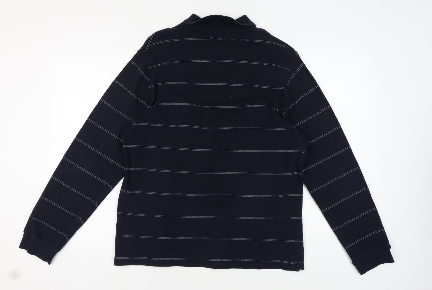 Marks and Spencer Blue Striped Men's Polo, Large