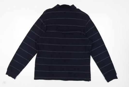 Marks and Spencer Blue Striped Men's Polo, Large