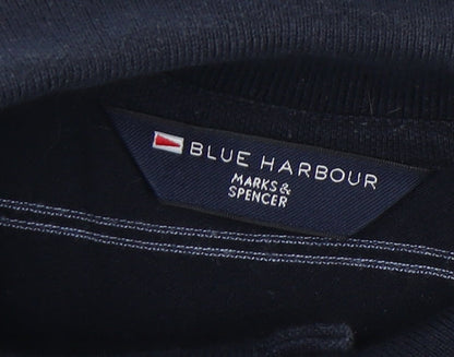 Marks and Spencer Blue Striped Men's Polo, Large