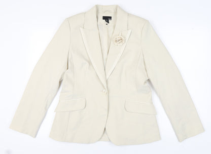 H&M Women's Beige Blazer, Size 16, Lined, Excellent