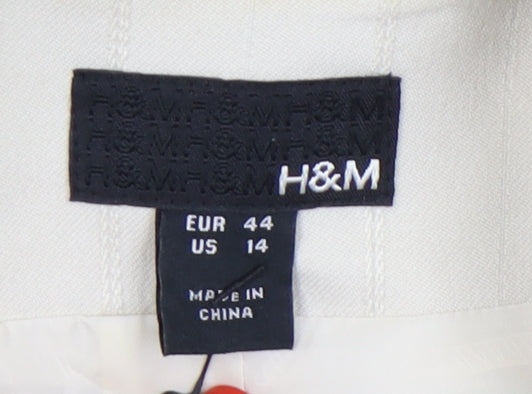 H&M Women's Beige Blazer, Size 16, Lined, Excellent