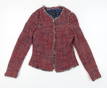 Zara Trafaluc Red Bouclé Blazer Women S