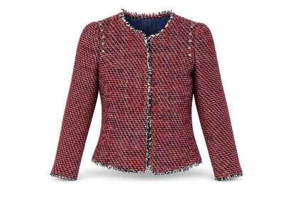 Zara Trafaluc Red Bouclé Blazer Women S