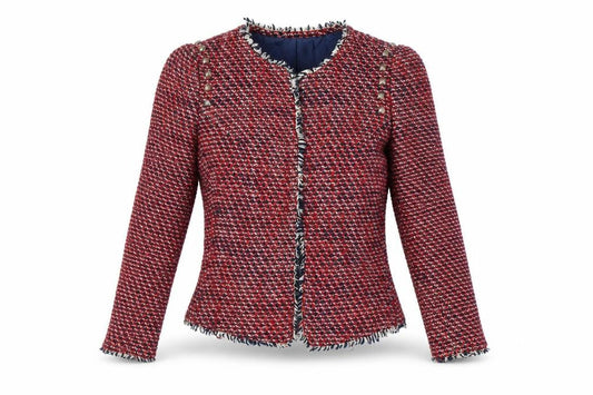 Zara Trafaluc Red Bouclé Blazer Women S