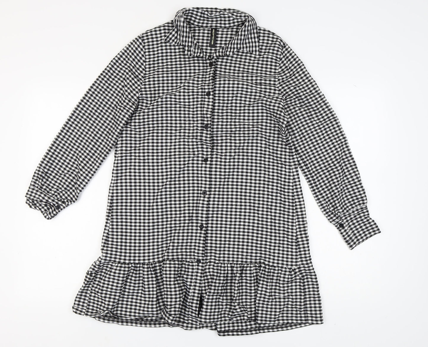 New Collection Black Check Shirt Dress Women S