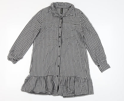 New Collection Black Check Shirt Dress Women S