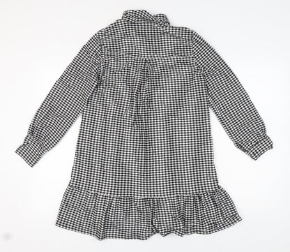 New Collection Black Check Shirt Dress Women S