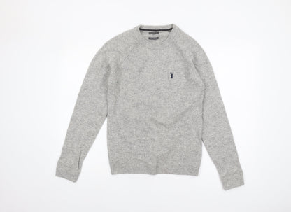 Next Men's Grey Wool Pullover Jumper XS