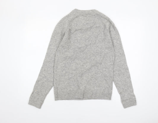 Next Men's Grey Wool Pullover Jumper XS