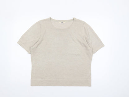 Womens UK Size 14 Marks and Spencer Beige Pullover Jumper