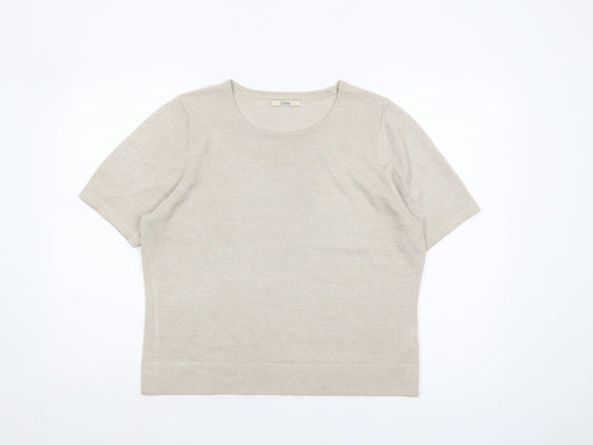Womens UK Size 14 Marks and Spencer Beige Pullover Jumper