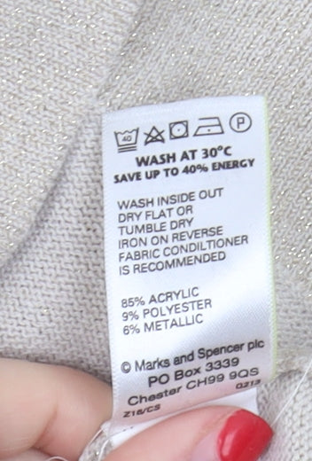 Womens UK Size 14 Marks and Spencer Beige Pullover Jumper