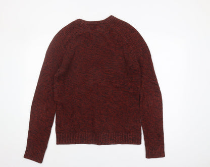 Label Lab Men's Red Knit Pullover Jumper, Size S