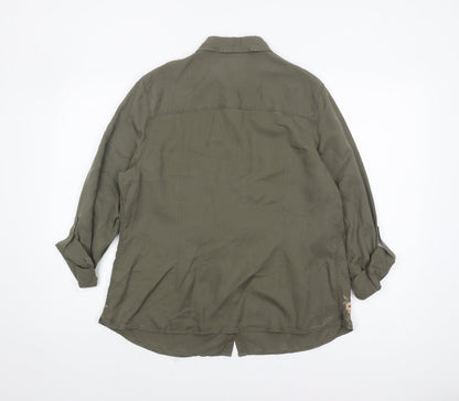 Womens UK Size 16 Marks and Spencer Green Basic Button-Up