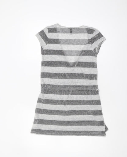 Womens UK Size 6 H&M Grey Wrap T-Shirt