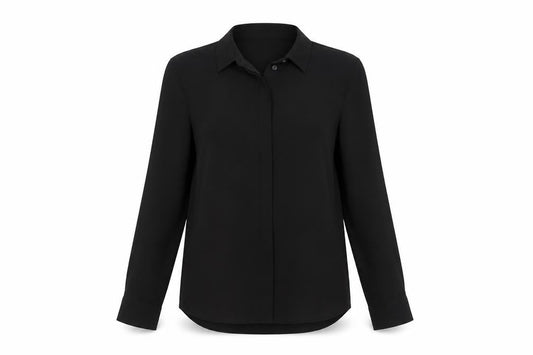 Womens UK Size 6 New Look Black Basic Button-Up