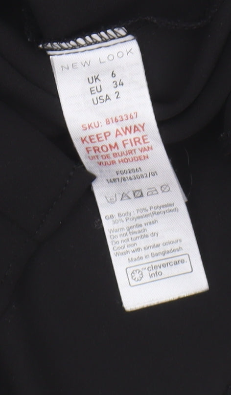 New Look Women's Black Button-Up Shirt UK 6