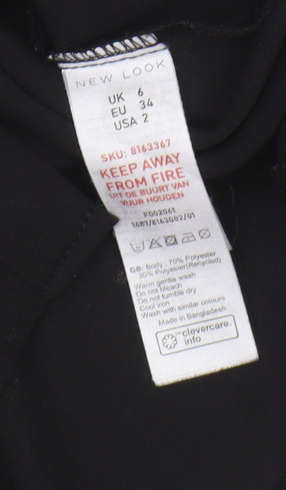 New Look Women's Black Button-Up Shirt UK 6