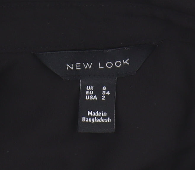 New Look Women's Black Button-Up Shirt UK 6