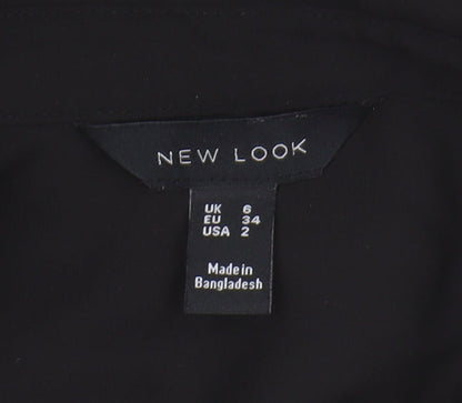 New Look Women's Black Button-Up Shirt UK 6