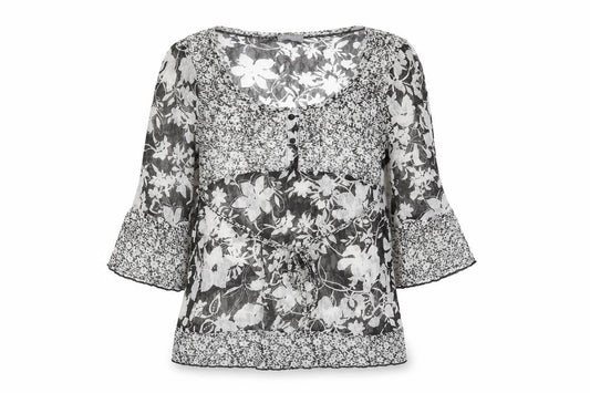 Per Una Women's Black Floral Lace Blouse Size 14
