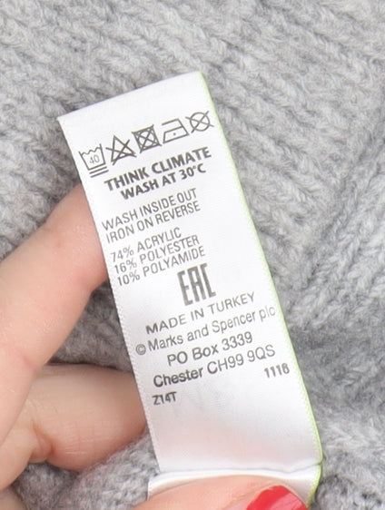 Womens UK Size M Marks and Spencer Grey Pullover Jumper