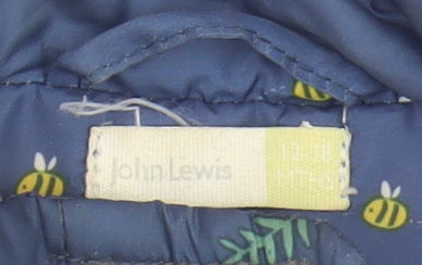 John Lewis Girls Blue Puffer Jacket 12 Months