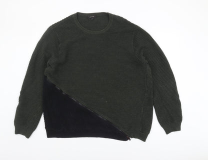 River Island Men's XXL Green Crew Neck Pullover Jumper