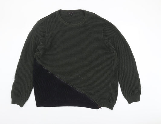River Island Men's XXL Green Crew Neck Pullover Jumper