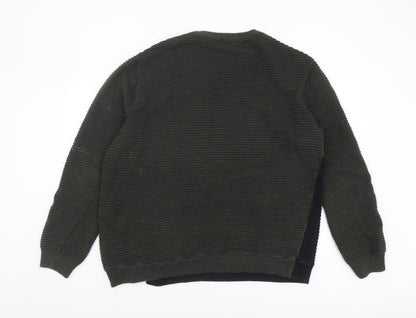 River Island Men's XXL Green Crew Neck Pullover Jumper