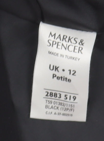 Marks and Spencer Women's Black Blazer, Size 12, Petite Fit