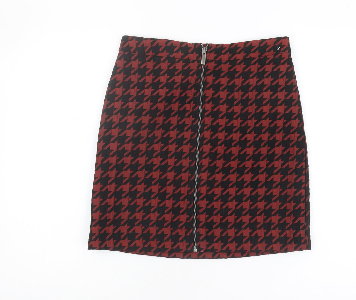 Next Women's Red Geometric Pencil Skirt Size 8