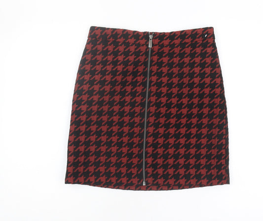 Next Women's Red Geometric Pencil Skirt Size 8