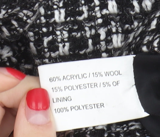 Yoek Women's Cropped Check Jacket Black Size 14