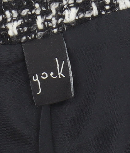 Yoek Women's Cropped Check Jacket Black Size 14