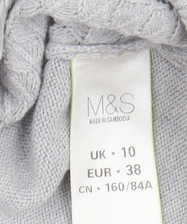 Womens UK Size 10 Marks and Spencer Grey Pullover Jumper