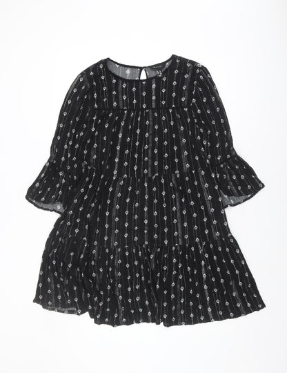 New Look Black Women’s Dress UK 10, Geometric Design