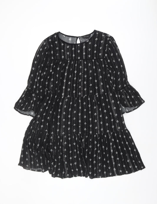New Look Black Women’s Dress UK 10, Geometric Design