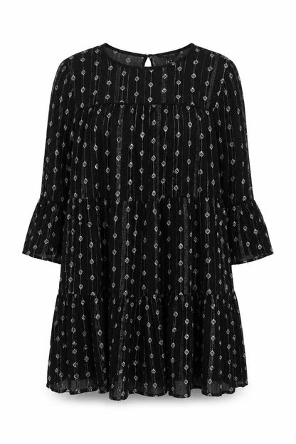 New Look Black Women’s Dress UK 10, Geometric Design