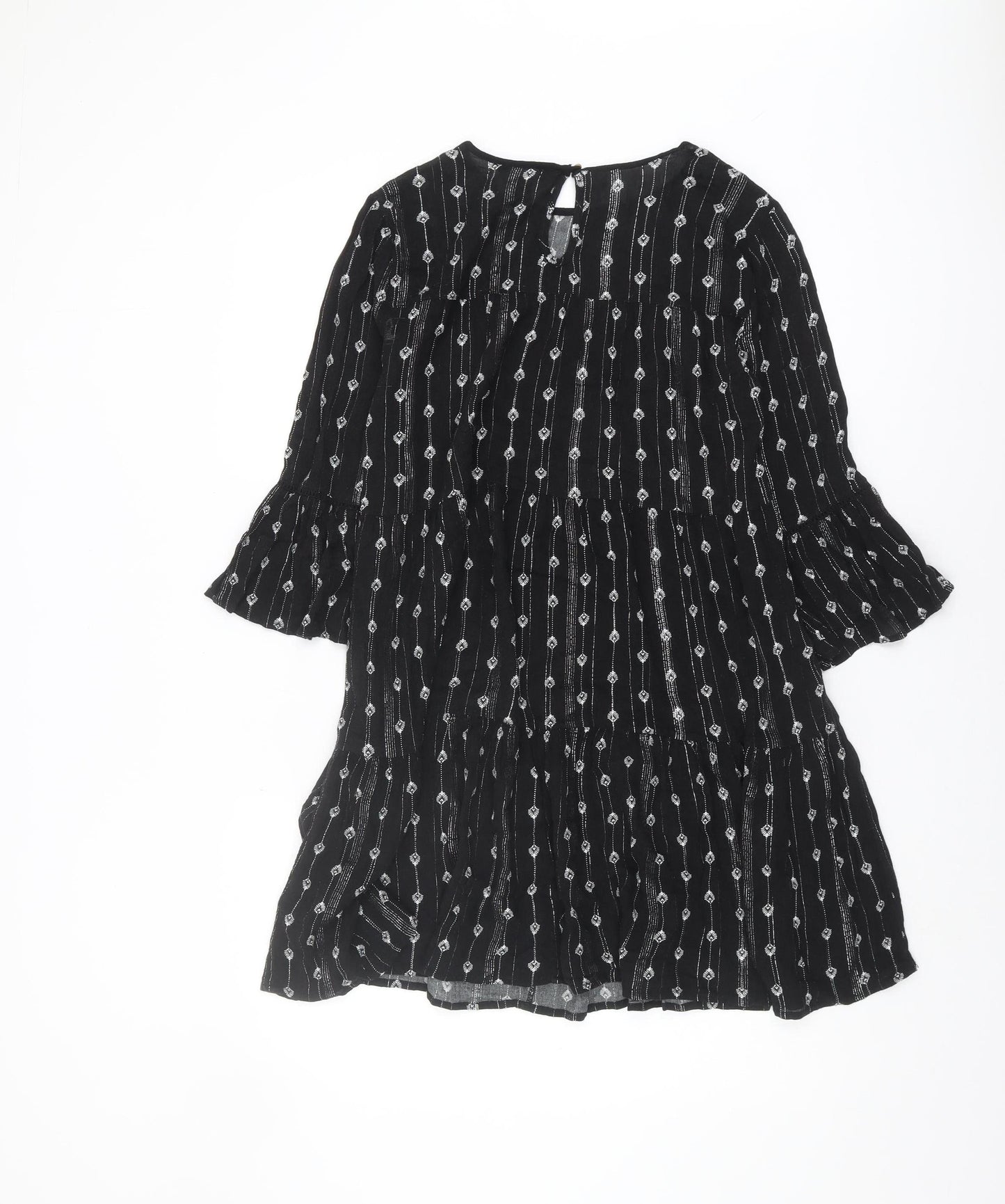 New Look Black Women’s Dress UK 10, Geometric Design