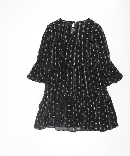 New Look Black Women’s Dress UK 10, Geometric Design