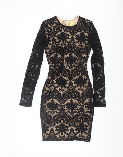 H&M Women's Black Bodycon Long Sleeve Dress