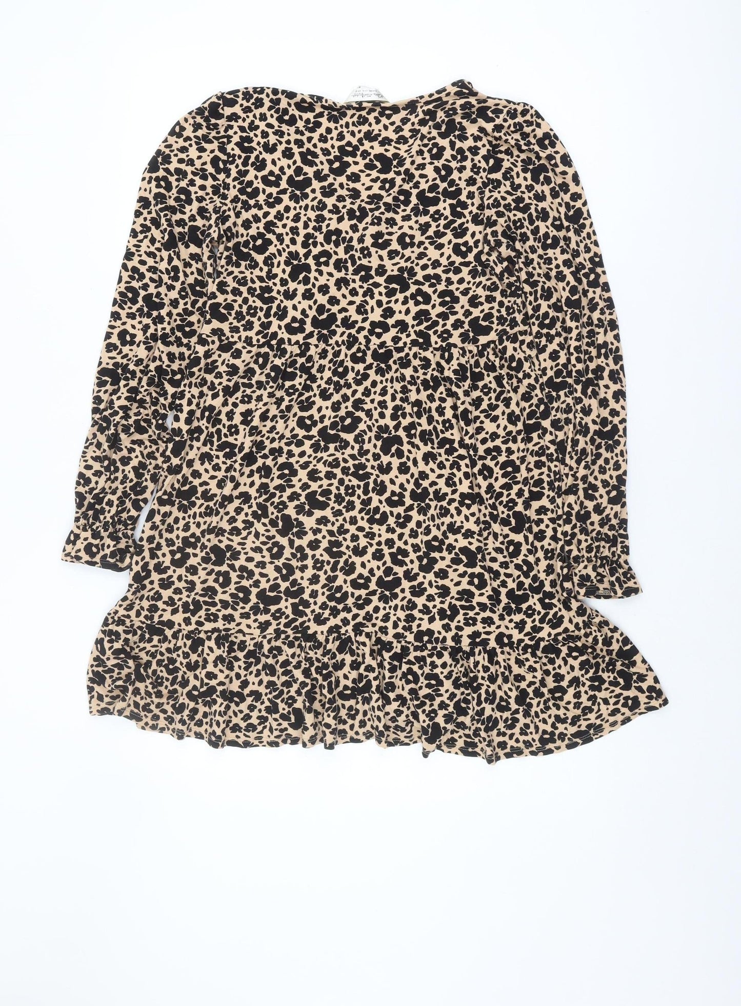 Miss Selfridge Women's Beige Animal Print Dress Size 12