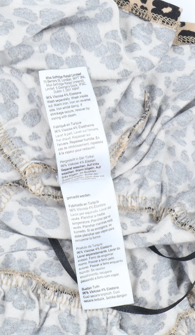 Miss Selfridge Women's Beige Animal Print Dress Size 12