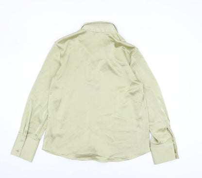 Womens UK Size 12 H&M Green Basic Button-Up