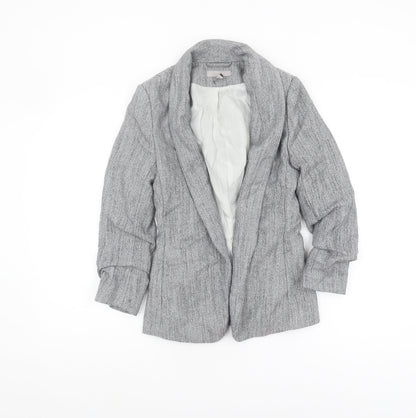 H&M Women's Grey Tweed Blazer, Size 4, Regular Fit