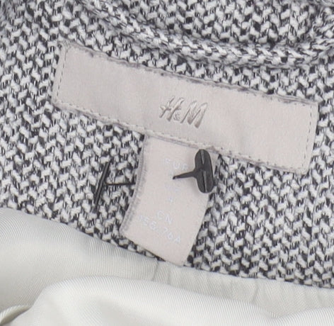 H&M Women's Grey Tweed Blazer, Size 4, Regular Fit